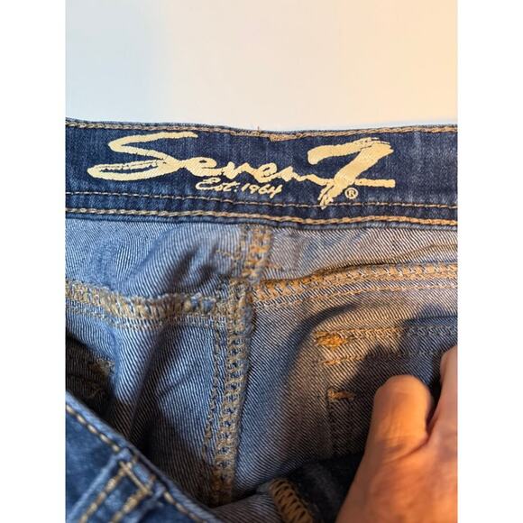 Seven7 Bootcut Jeans Size 14 Embroidered Pockets Mid Rise Coastal cowgirl Chic - Picture 2 of 12
